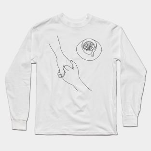 minimalistic art morning hands Long Sleeve T-Shirt